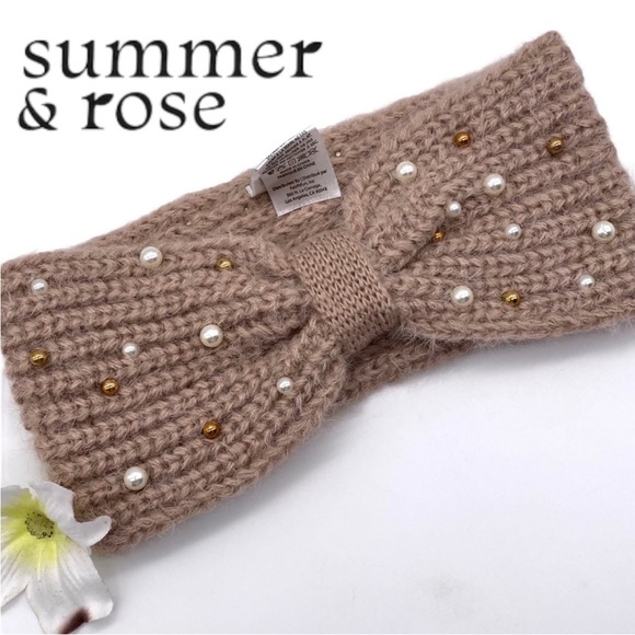 Summer & rose knitted headband - Picture 1 of 6